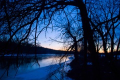 Winter Twilight on the Fox River near Yorkville, IL