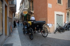 A horse-drawn taxi in Porto Venere, Italy