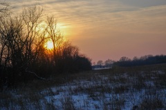 A winter sunset over a prairie in northern Illinois