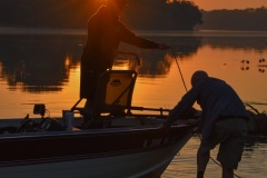 Fishermen launch their boat from the facility in Yorkville's Riverfront Park