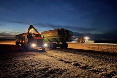 Loading a grain truck in late evening