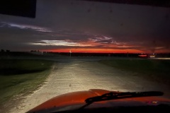 Driver's view heading out to haul grain