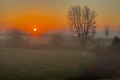 Foggy sunrise in northern Illinois