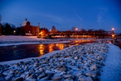 Winter on the Fox River in downtown Yorkville, IL